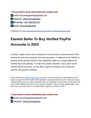 Best 10 Sites To Buy Verified PayPal Accounts In This Year