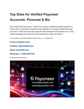 Top Sites for Verified Payoneer Accounts_ Personal & Biz