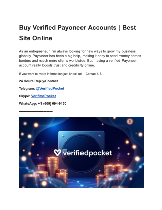 Buy Verified Payoneer Accounts _ Best Site Online