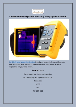 Certified Home Inspection Services Every-square-inch.com