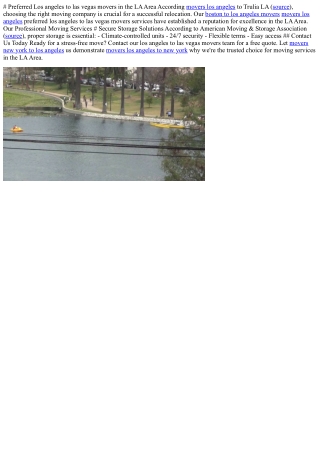 # Preferred Los angeles to las vegas movers in the LA Area