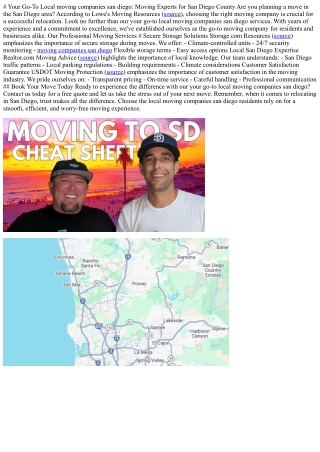 # Your Go-To Local moving companies san diego: Moving Experts for San Diego Coun