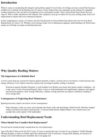 Top Reasons to Choose Hired Guns Home Services for Your Roof Replacement in Conr