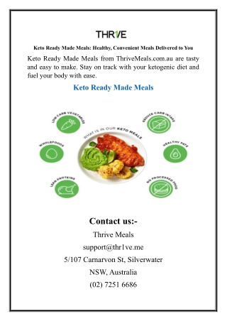Keto Ready Made Meals Healthy, Convenient Meals Delivered to You