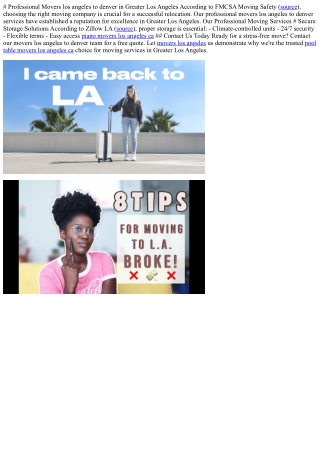 # Professional Movers los angeles to denver in Greater Los Angeles