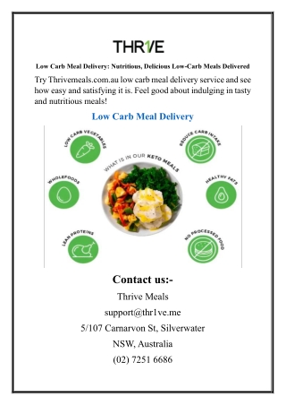 Low Carb Meal Delivery Nutritious, Delicious Low-Carb Meals Delivered