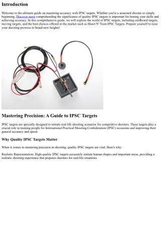 Mastering Accuracy: A Guide to IPSC Targets