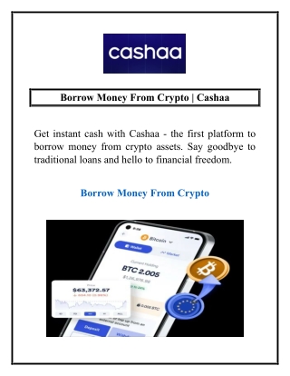 Borrow Money From Crypto | Cashaa