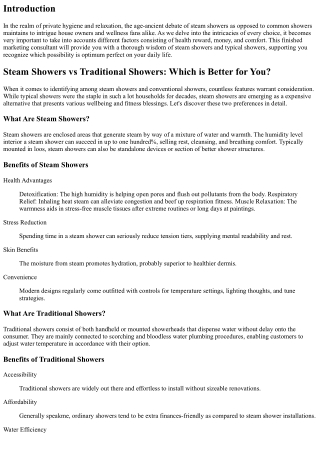Steam Showers vs Traditional Showers: Which is Better for You?