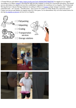 # Trusted Movers and shakers los angeles in Los Angeles