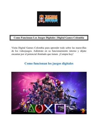 Como Funcionan Los Juegos Digitales | Digital Games Colombia