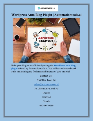 Wordpress Auto Blog Plugin Automationtools.ai