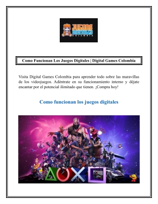 Como Funcionan Los Juegos Digitales | Digital Games Colombia
