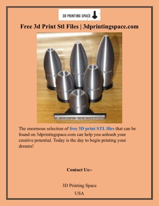 Free 3d Print Stl Files  3dprintingspace.com