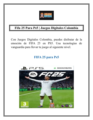 Fifa 25 Para Ps5 | Juegos Digitales Colombia