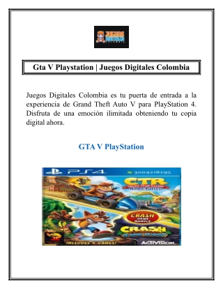 Gta V Playstation | Juegos Digitales Colombia