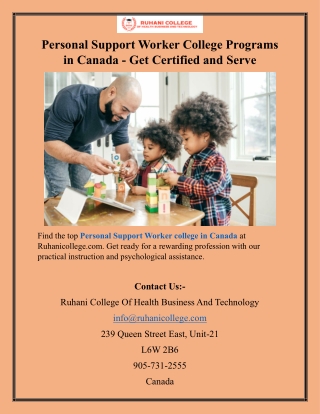 Personal Support Worker College Programs in Canada - Get Certified and Serve