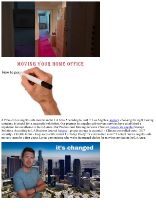 # Premier Los angeles safe movers in the LA Area