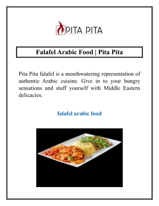 Falafel Arabic Food | Pita Pita