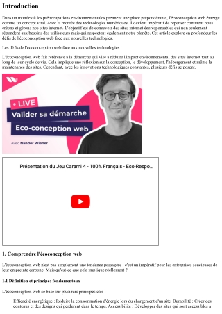 Les défis de l'écoconception web face aux nouvelles technologies