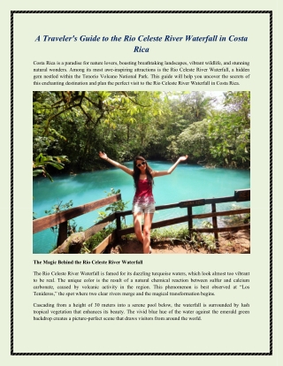 A Traveler's Guide to the Rio Celeste River Waterfall in Costa Rica