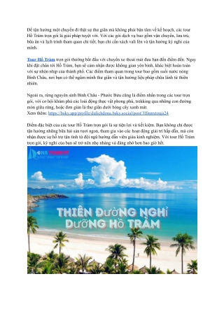 Tour Hồ Tràm Trọn Gói – Kỳ Nghỉ Không Lo Về Chi Phí và Lịch Trình