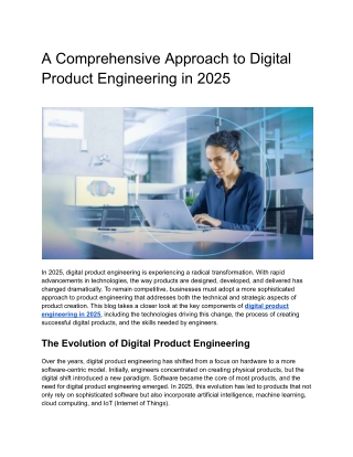A Comprehensive Approach to Digital Product Engineering in 2025