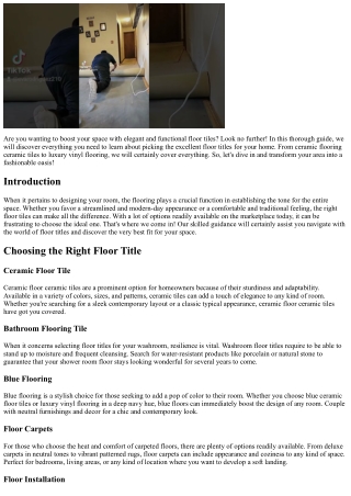 Boost Your Space with Elegant and Useful Floor Titles