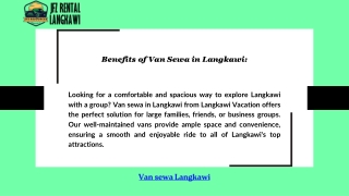 Reliable Van Sewa in Langkawi for Group Travel