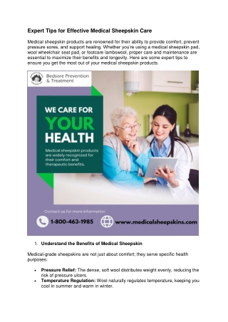 Expert Tips for Effective Medical Sheepskin Care