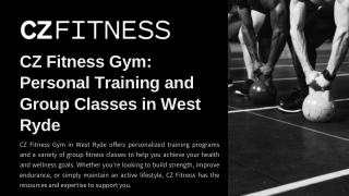 CZ Fitness Gym Personal Training and Group Classes