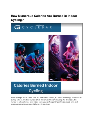 How Numerous Calories Are Burned in Indoor Cycling