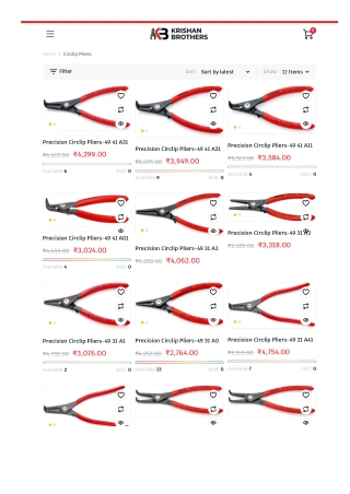 Krishan Brothers High-Quality Circlip Pliers for Professionals