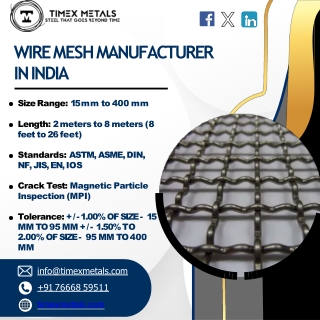 Wire Mesh | Fin Tube | Electropolished Pipe - Timex Metals
