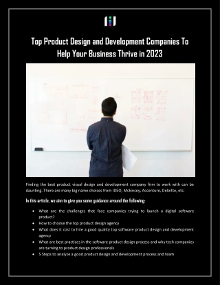 Top Product Design and Development Companies To Help Your Business Thrive in 2023