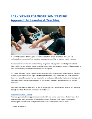 The 7 Virtues of a Hands-On, Practical Approach to Learning & Teaching