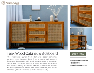 Teakwood Buffet Mastery – Redefine Elegance with Nismaaya Decor.