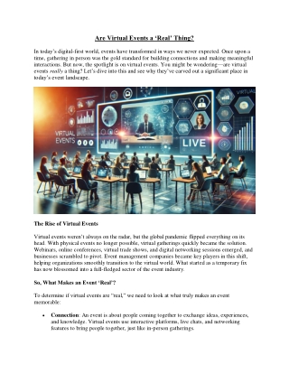 Are Virtual Event Are Real Thing