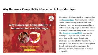 Why Horoscope Compatibility is Important in Love Marriages
