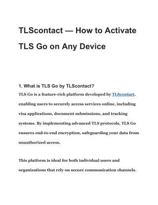 TLScontact - How To Activate TLS Go On Any Device?