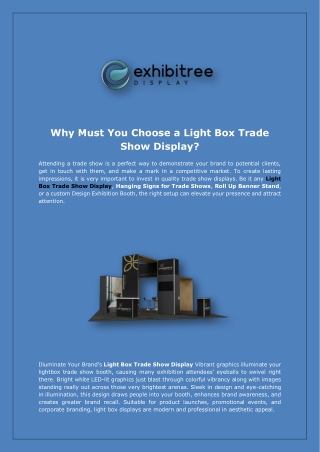 Light Box Trade Show Display