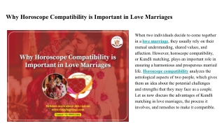 Why Horoscope Compatibility is Important in Love Marriages
