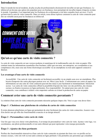 La carte de visite connectée : un atout pour les freelances en télétravail