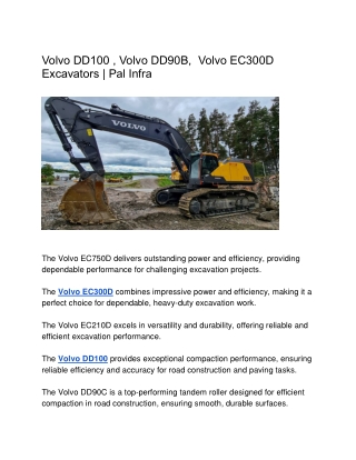 Volvo EC750D,  Volvo EC210D , Volvo EC250D Excavators | Volvo Excavators