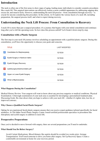 Understanding the Neck Lift Process: From Consultation to Recovery