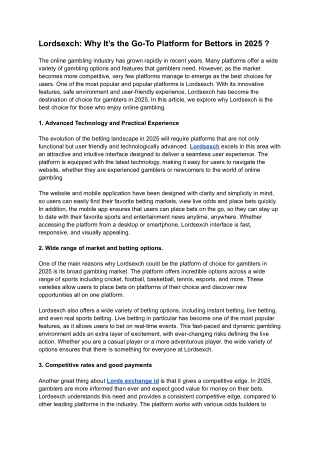 Lordsexch_ Why It’s the Go-To Platform for Bettors in 2025