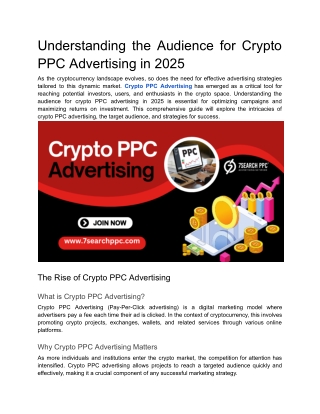 Understanding the Audience for Crypto PPC Advertising in 2025