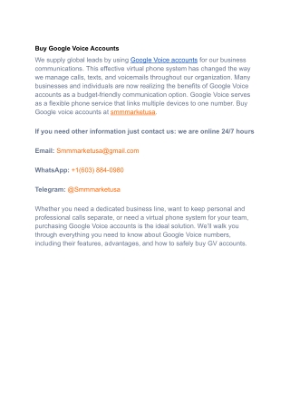 Buy Google Voice Accounts - 100% Complete Profile