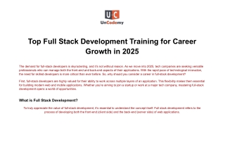 Top Full Stack Development Training for Career Growth in 2025