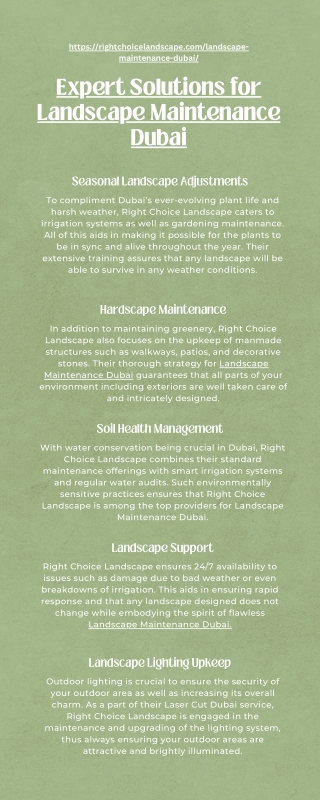 Expert Solutions for Landscape Maintenance Dubai